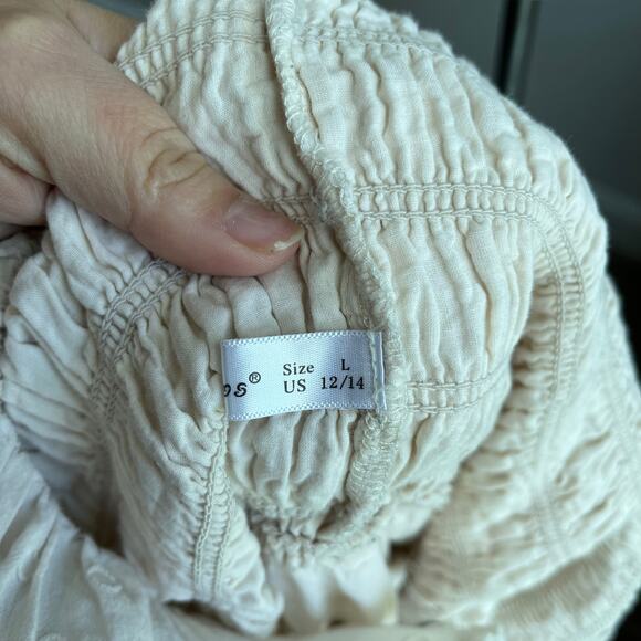 R. Vivimos Women's Summer Cream Puff Sleeves Cottagecore Midi Dress Sz L - Picture 7 of 11